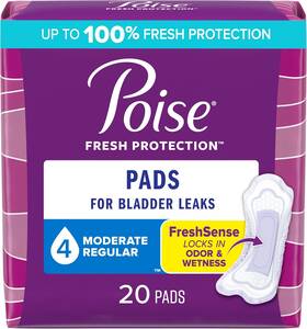 00036000195644 Poise Incontinence Pads And Postpartum Regular Length White