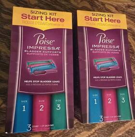 Poise 036000491371 Lot Of 2 Impressa Bladder Control Support Protect Sizing Kit - 3 Each New