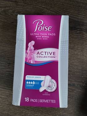 Poise 036000494747 Active Collection Ultra Thin Pad With Wings Pack Of 18 4 Moderate