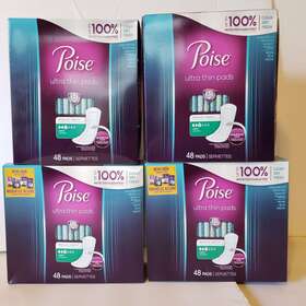 Poise 036000513943 4-pack Ultra Thin Pads Regular Lenght 192 Incontinence