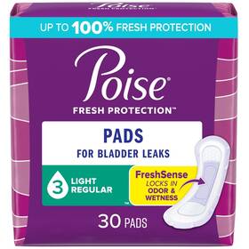 Poise 036000516685 Incontinence Pads And Postpartum 3 Drop Light Absorbenc