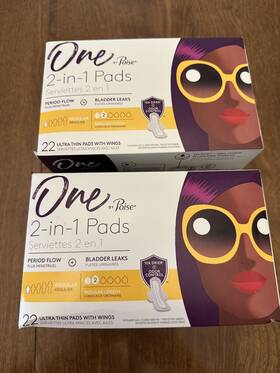 Poise 036000534498 One By Feminine Pads Wings Regular Length 22 Ct Each Lot Of 2 Bladder Leak