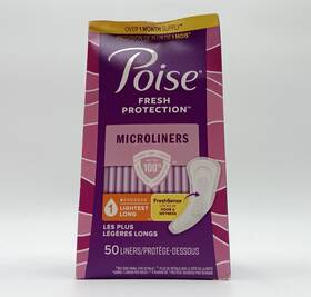 Poise 036000553871 Fresh Protection Microliners - Lightest Long 50 Ct New/damaged Box