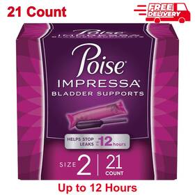 10036000 Poise Impressa Incontinence Bladder Support For Women Size 2 21ct Rounded Tip