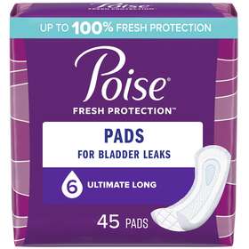 10036000474418 Poise Incontinence Pads For Women Ultimate Absorbency Long Length 45 Count Fs