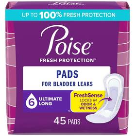 103410406 Poise Postpartum Incontinence Pads 6 Drop Ultimate Absorbency Long Length 45 Count
