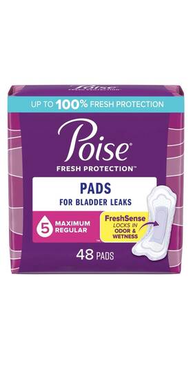 104719903 Poise 48 Count Incontinence Pads For Women Maximum Absorbency Regular Length