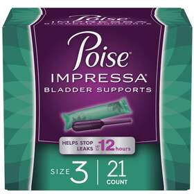 104962000 Poise Impressa Womens Incontinence Bladder Supports Size 3 21 Count