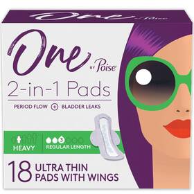 105345000 Poise Feminine Pads With Wings Heavy Absorbency Period And Incontinence 18 Count
