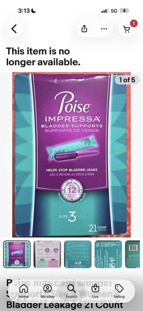 14417 Poise Impressa Womens Bladder Supports Size 3 21 Count Disposable New Sealed