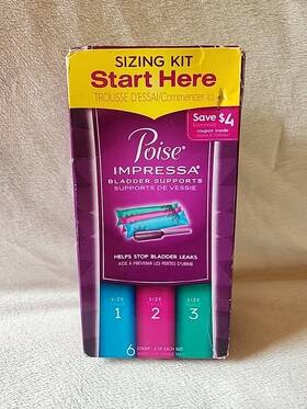 46569 Poise Impressa Bladder Supports Sizing Kit 6 Count Sizes 1 2 3 Nos 1/2018