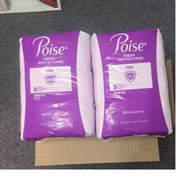 4741605 Poise Fresh Protection Moderate Long Incontinence Pads Purple White 54 Count