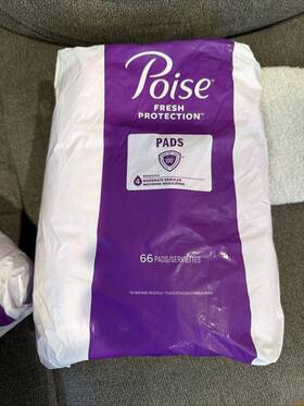 50000099671 Poise Fresh Protection Pads Moderate Regular Absorbency 66 Count Bladder Control
