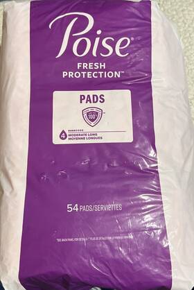 Poise 629722496733 54 Ct Postpartum Incontinence Pads 4 Drop Moderate Absorbency Long Length Poise 629722496733 54 Ct Postpartum Incontinence Pads 4 Drop Moderate Absorbency Long Length