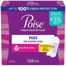 Poise 744759547828 Postpartum Incontinence Pads Max Absorbency 128 Ct