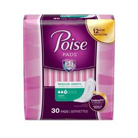 Poise 751571125059 Regular Light Absorbency Pads 30count Pack Of 1