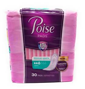 Poise 767674296237 Ultra Thins Light Absorbency Pads 30 Count Pack Of 2