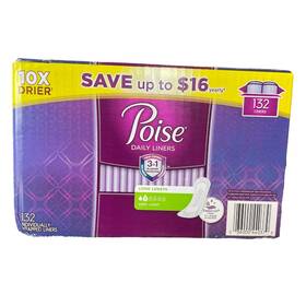 84286 Poise Daily Liners Very Light Absorbency Long Length 132 Ct