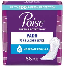 Poise 885101703070 Incontinence Pads And Postpartum 4 Drop Moderate Absorbency