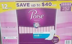 980173175 Poise Pads Pink 252 Pads/regular Length/moderate