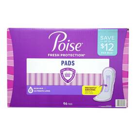 990360573 Poise Incontinence Pads 6 Drop Ultimate Absorbency 96 Ct