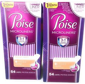 Bd25087 Poise Microliners Incontinence Panty Liners Lightest Absorbency Regular 54 C