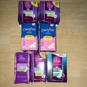 1930146 Poise Carefree Ultra Thin Pads Daily Liners Odor Control Regular Individually W