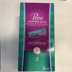 Nn407471a Poise Impressa Size 3 Bladder Supports Strong Disposable 8 Count Exp 2028