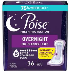 Pose 826705637491 36-pack Women Incontinence Pads 8 Drop Overnight Absorbency Extra-coverage New