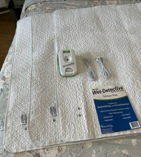 Pottymd 188813000407 Wet-detective Bedwetting And Incontinence Kit Alarm System 2 Cords 3 Used Pads