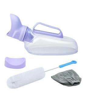 Power Senior 970341594985 Urinal For Women - Portable Handle With Kniteed Case And Brush Purple Pee Bo