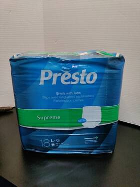 Presto 185211000152 Mens Large Supreme 18pc Adult Diapers