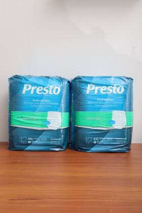 Presto 185211000176 Xxl Briefs With Tabs Fits 63 Inch - 69 High Absorbancy 2 Pack