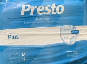 Pre-und-b0m Presto Plus Unisex Pullup Underwear Size Medium 32 Inch -44 20 Count