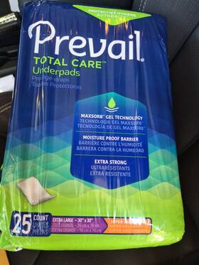 Prevail 090891130771 Super Disposable Underpads Absorbency 30x30 25 Ct Prevail 090891130771 Super Disposable Underpads Absorbency 30x30 25 Ct