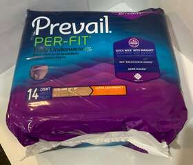 Prevail 090891190058 Perfit Adult Briefs 14 Count Daily Underwear Size Xl Heavy Absorbency P1