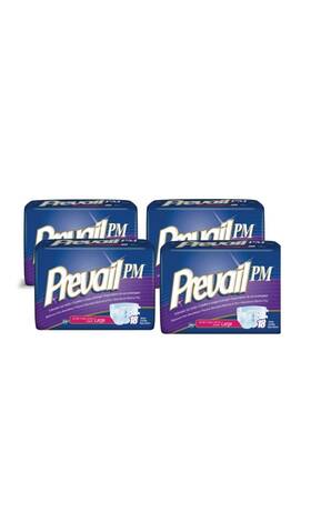 Prevail 090891600120 Pm Extended Use Incontinence Briefs 45-58 Inch Large 18/pk 4pk/cs