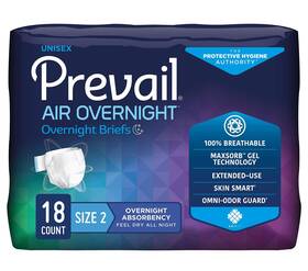 Prevail 090891946129 Air Overnight Incontinence Briefs - Unisex Adult