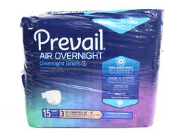 Prevail 090891946136 Air Overnight Adult Incontinence Brief 3 Heavy Absorbency