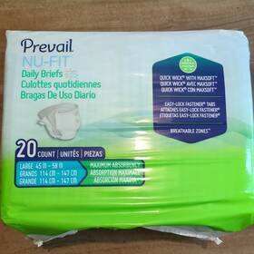 Prevail 090891953134 Nufit Daily Underwear Large - Extra Absorbency 20pcs