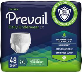 10090891501165 Prevail Daily Protective Underwear Unisex Adult Incontinence 48 Count