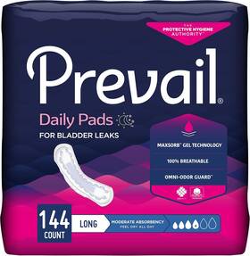 10090891600165 Prevail - Incontinence Bladder Control Pads 16 Count Pack Of 9 Single 10090891600165 Prevail - Incontinence Bladder Control Pads 16 Count Pack Of 9 Single