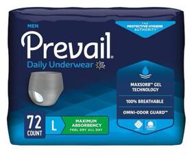 10090891900289 Prevail 72 Count Proven Large Pull-up Mens Incontinence Protective Underwear