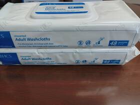 2048-ama Prevail 96 Count Hcs Unscented Adult Disposable Washcloths 9 X 12 Inch 2 Packs
