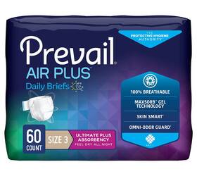 Prevail 637390888989 Breezers 360 Incontinence Briefs Ultimate Absorbency Size 3 15 Count Pack