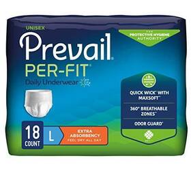 Prevail 755918825695 Per-fit Extra Absorbency Incontinence Underwear Large 18 Count