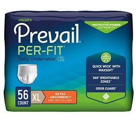 Prevail 767644031868 Per-fit Daily Protective Underwear Unisex Adult Disposable Diap