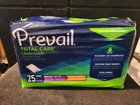 9089194935 Prevail Total Care Underpads With Maxsorb 25 Count Extra Large 30 Inch X