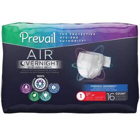 Ngx-012 Prevail Air Overnight Adult Brief Tab Closure Size 1 Disposable Heavy Absorbency - Case Of