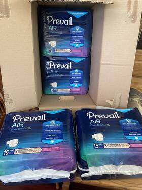 1183654 Prevail Air Plus 60 Adult Incontinent Brief Size 3 Heavy Absorbency Tab Close